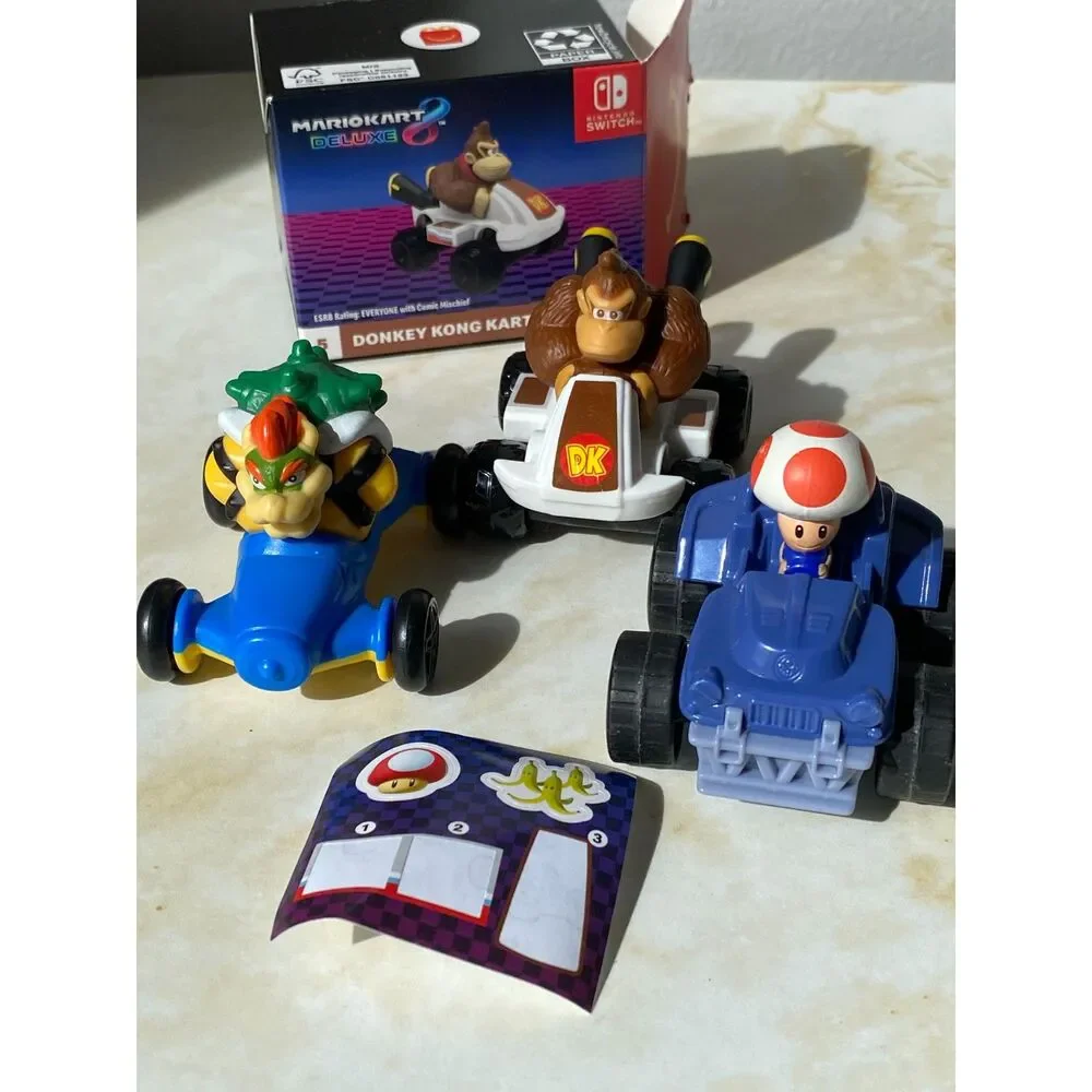 Mario Kart Deluxe 2024 McDonald’s Happy Meal Lot of 3 Cars